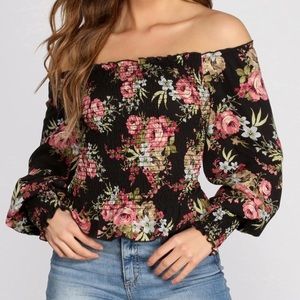 Windsor Floral Off the Shoulder Top
